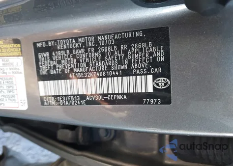 2004 Toyota Camry Le from USA, damaged, VIN 4T1BE32K74U810441